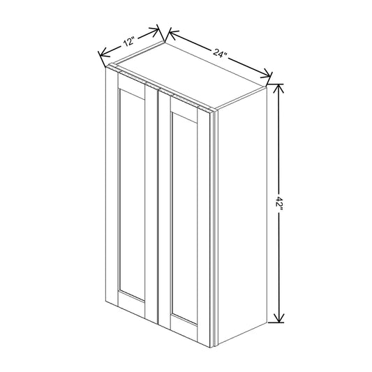 J&K Dove E1 Double Door Wall Cabinet - 24" W x 42" H