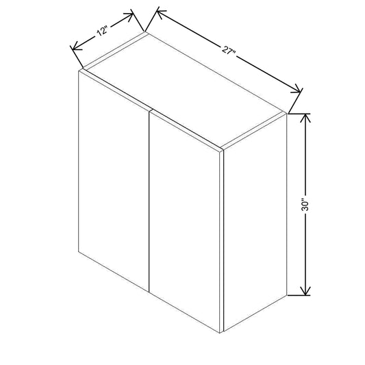 CNC Country Oak Honey 27" W X 30" H Double Door Wall Cabinet