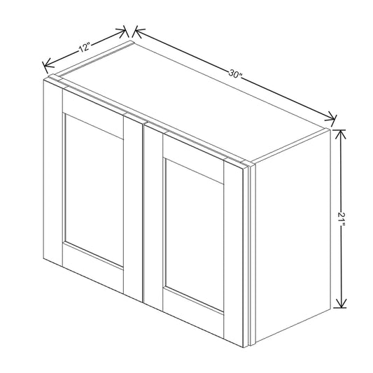 J&K Dove E1 Double Door Wall Cabinet - 30" W x 21" H