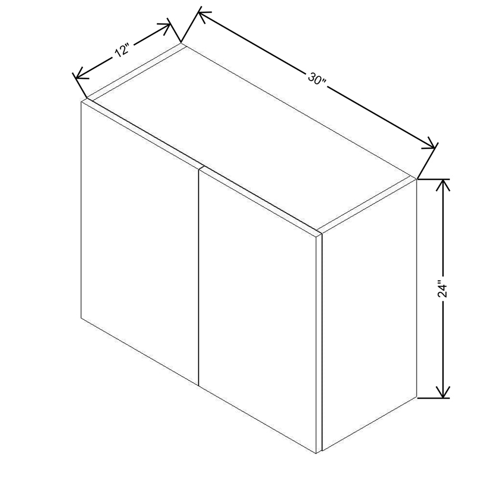 CNC Classic Broadway Walnut 30" W X 24" H Double Door Wall Cabinet