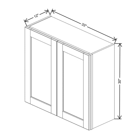 J&K Mahogany J5 Double Door Wall Cabinet - 33" W x 30" H