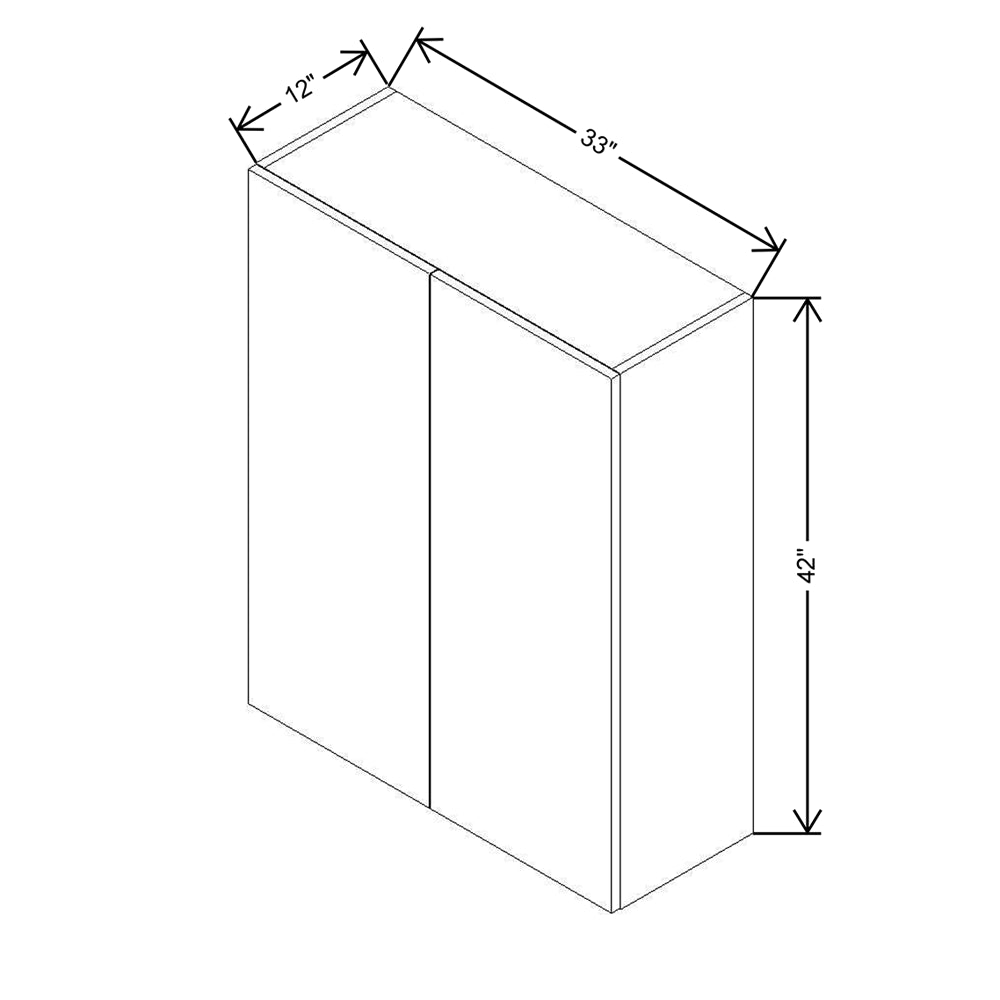 CNC Classic Milano Sunset 33" W X 42" H Double Door Wall Cabinet