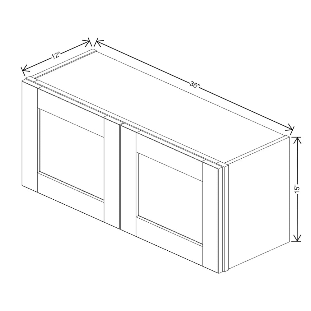 J&K Mahogany J5 Double Door Wall Cabinet - 36" W x 15" H