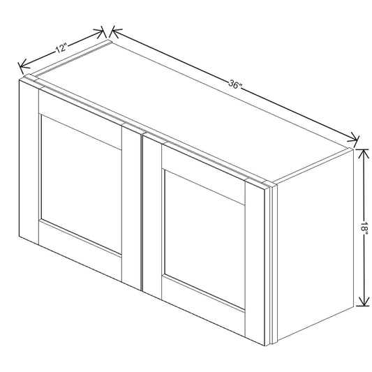 J&K Java Coffee S1 Double Door Wall Cabinet - 36" W x 18" H