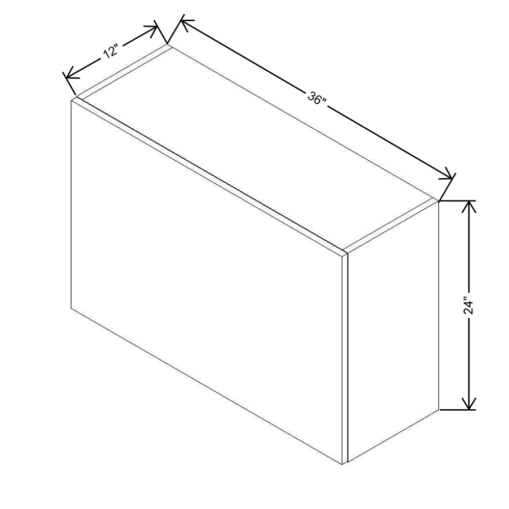 CNC Classic Highland White 36" W X 24" H Horizontal Wall Cabinet