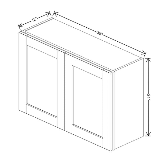 J&K Java Coffee S1 Double Door Wall Cabinet - 36" W x 24" H