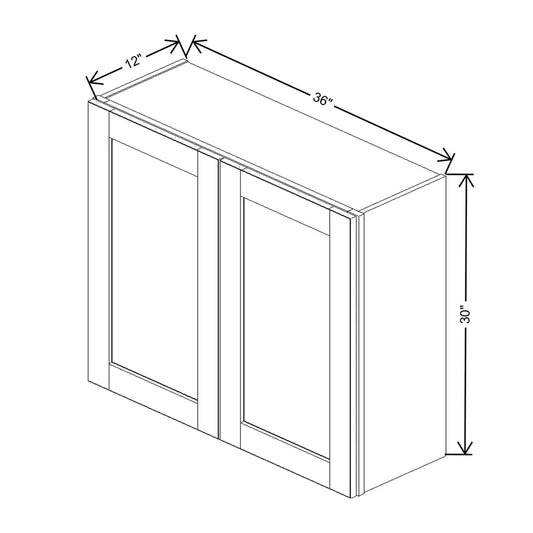 J&K Mahogany J5 Double Door Wall Cabinet - 36" W x 30" H