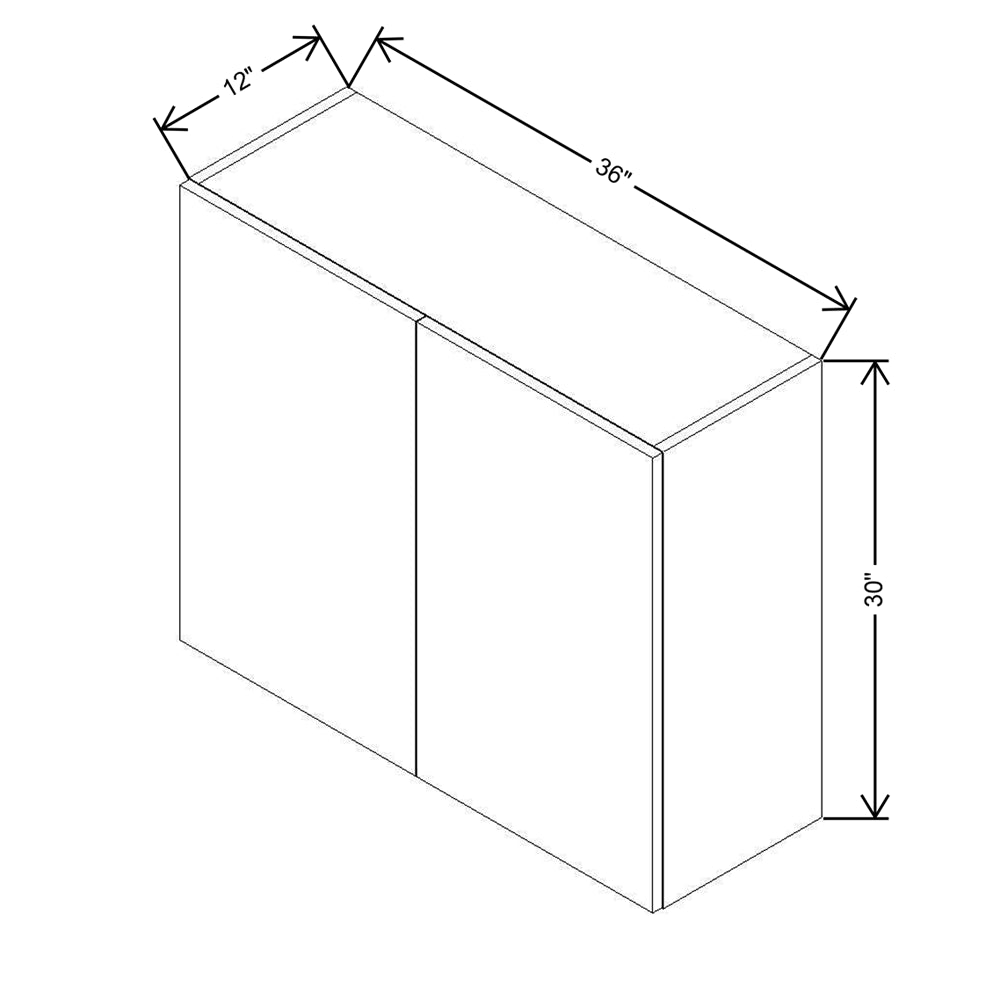 CNC Classic Highland White 36" W X 30" H Double Door Wall Cabinet