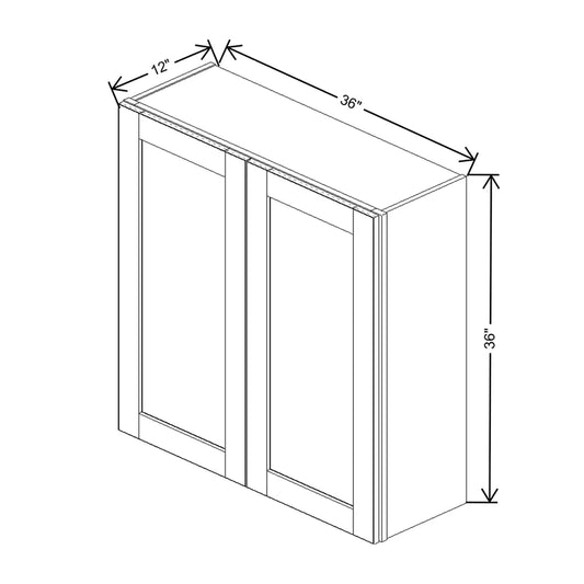 J&K Java Coffee S1 Double Door Wall Cabinet - 36" W x 36" H