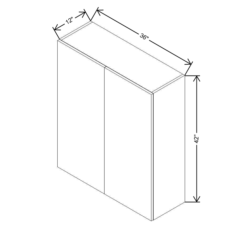 CNC Classic Highland White 36" W X 42" H Double Door Wall Cabinet
