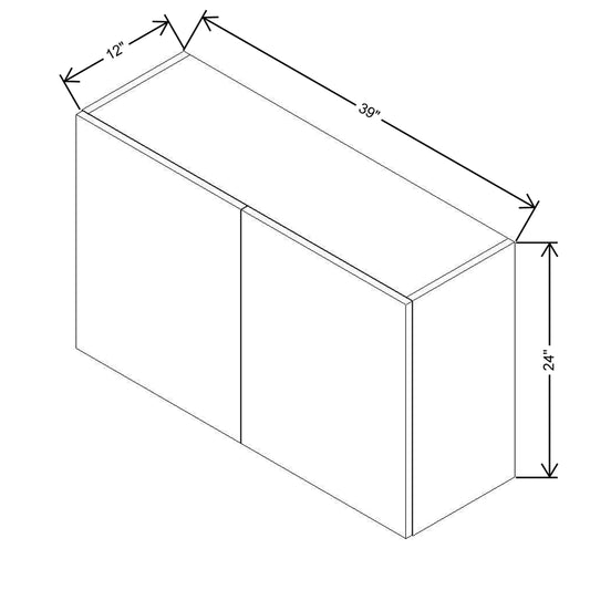 CNC Classic Versailles White 39" W X 24" H Double Door Wall Cabinet