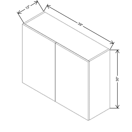 CNC Luxor 5-Piece White 39" W X 30" H Double Door Wall Cabinet