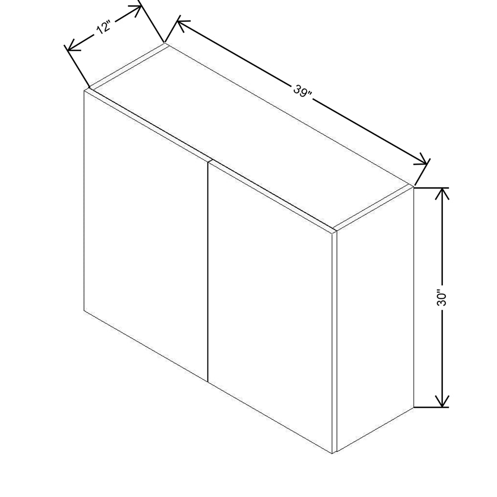 CNC Classic Highland White 39" W X 30" H Double Door Wall Cabinet