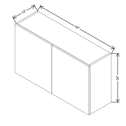 CNC Classic Versailles White 42" W X 24" H Double Door Wall Cabinet