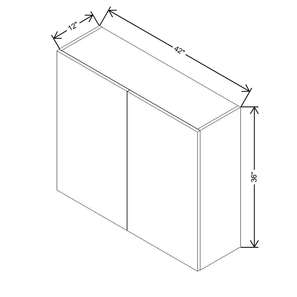 CNC Concord Newport White 42" W X 36" H Double Door Wall Cabinet