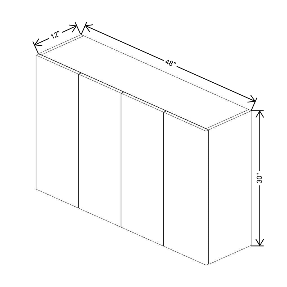 CNC Luxor 5-Piece White 48" W X 30" H Double Door Wall Cabinet