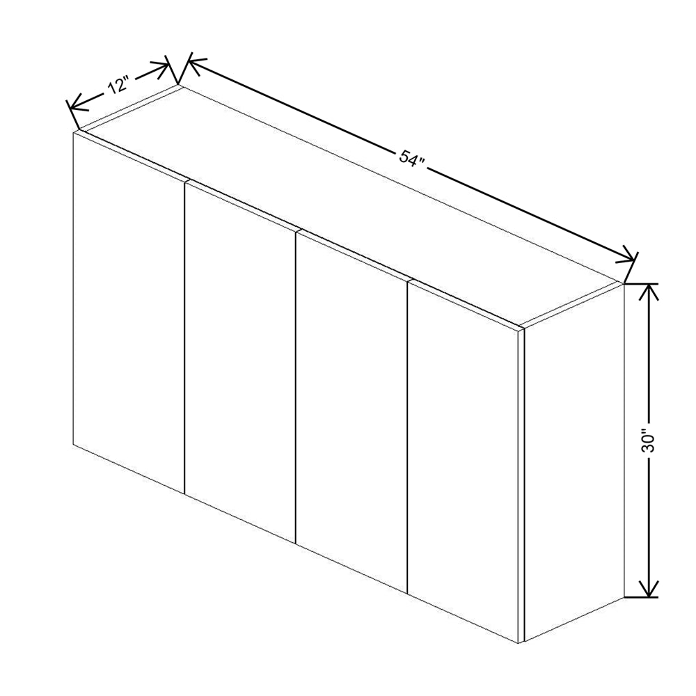 CNC Luxor 5-Piece White 54" W X 30" H Double Door Wall Cabinet