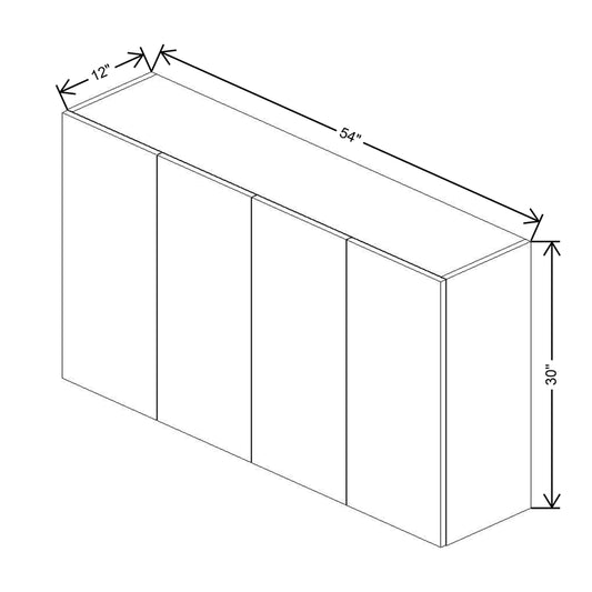 CNC Luxor 5-Piece White 54" W X 30" H Double Door Wall Cabinet