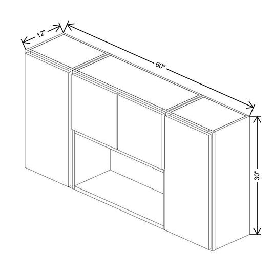 CNC Luxor 5-Piece White 60" W X 30" H Open Wall Cabinet