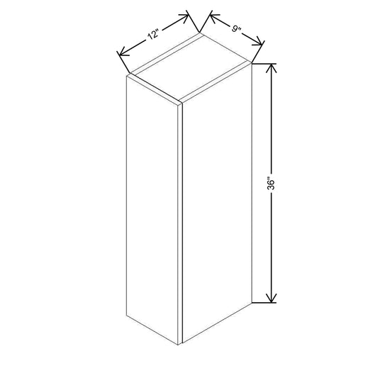 CNC Concord Newport White 09" W X 36" H Single Door Wall Cabinet