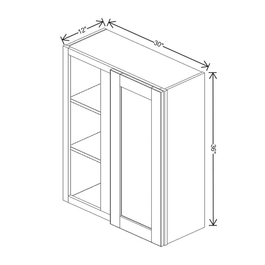 J&K Pearl Glazed H9 Blind Wall Cabinet - 30" W x 36" H