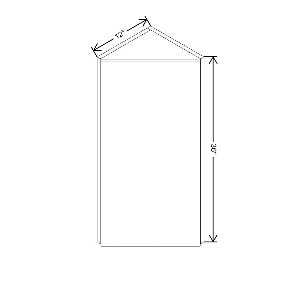 CNC Concord Newport White 12" W X 36" H Single Door Wall End Cabinet