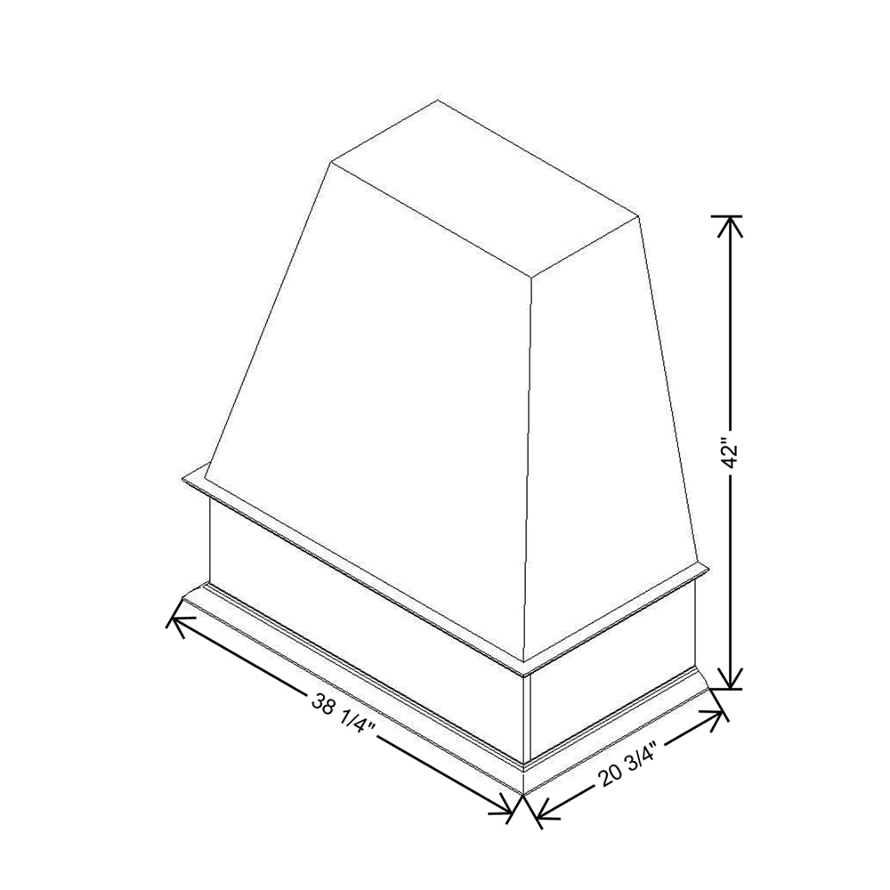 CNC Concord Newport White 36" W Sloped Wood Hood