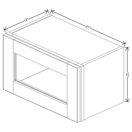 J&K Dove E1 Wall Glass Cabinet - 21" W x 12" H (No Glass Insert)