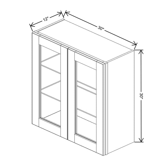 J&K Pure B5 Wall Glass Cabinet - 30" W x 30" H (No Glass Insert)