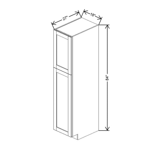 J&K Mahogany J5 Pantry w/Roll-Out Trays 18" W x 84" H x 27" D