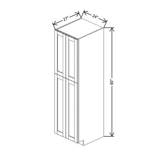 J&K Mahogany J5 Pantry w/Roll-Out Trays 24" W x 90" H x 27" D