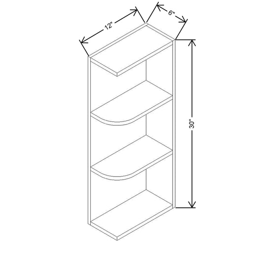 CNC Concord Newport White 12" W X 30" H Knick Knack Wall Shelf