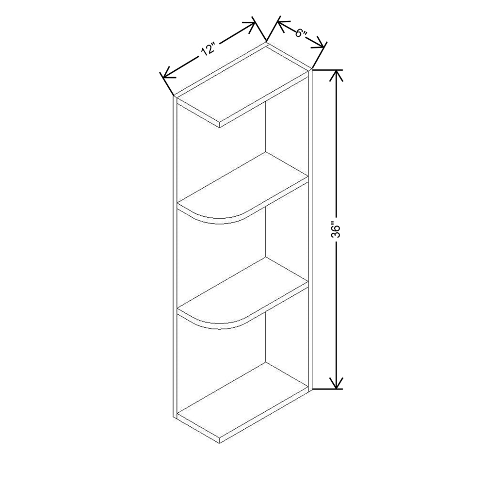 CNC Concord Newport White 12" W X 36" H Knick Knack Wall Shelf