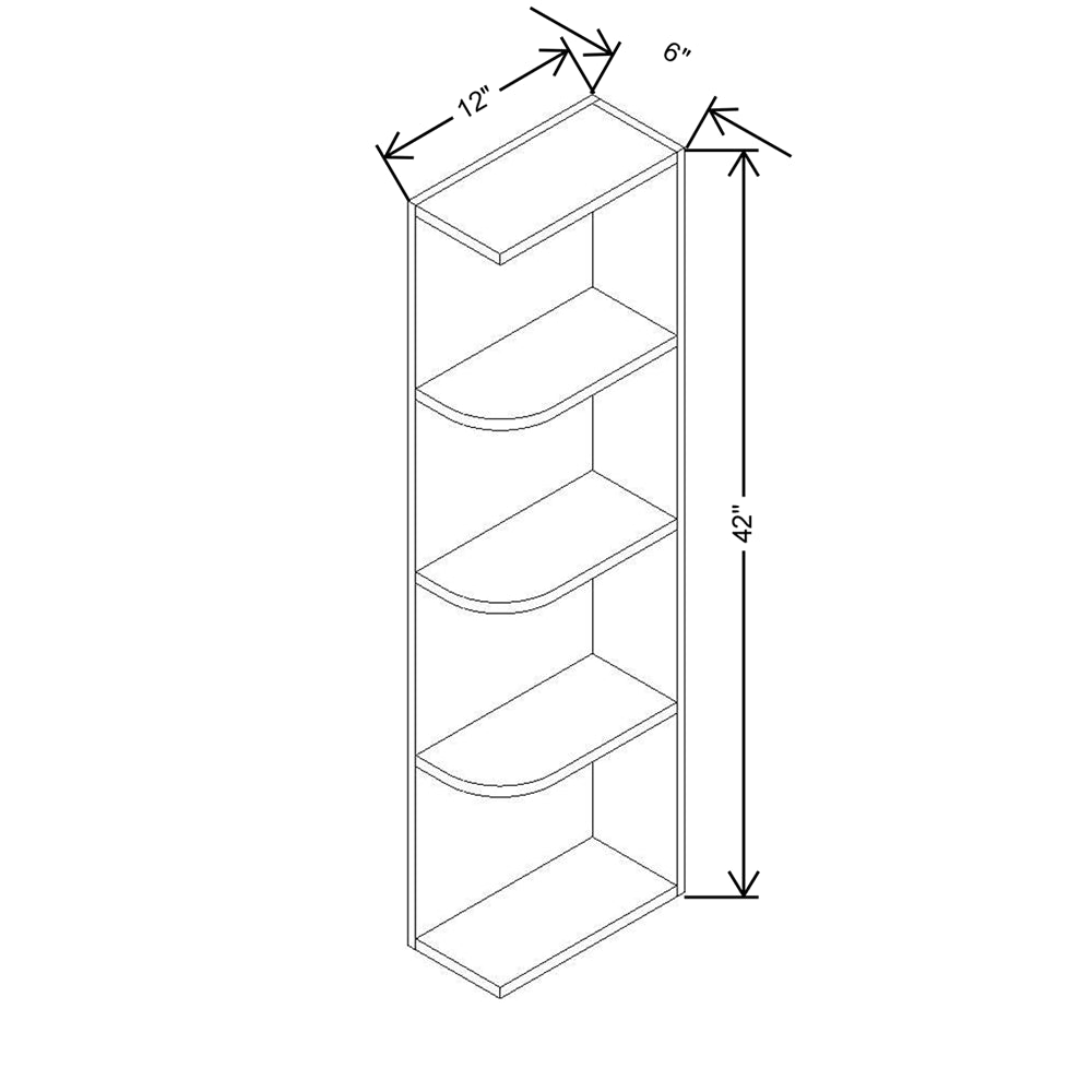 CNC Concord Newport White 12" W X 42" H Knick Knack Wall Shelf