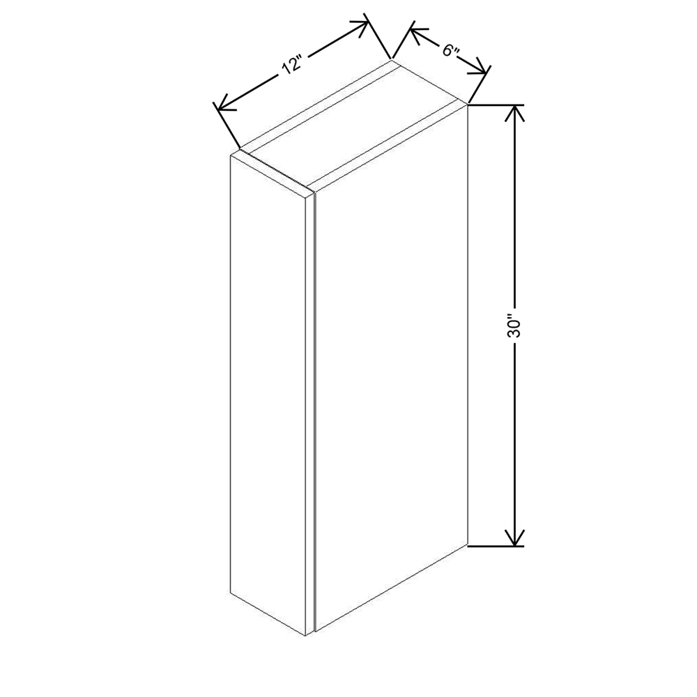 CNC Concord Newport White 06" W X 30" H Wall Spice Cabinet