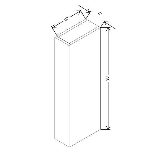 CNC Concord Newport White 06" W X 36" H Wall Spice Cabinet