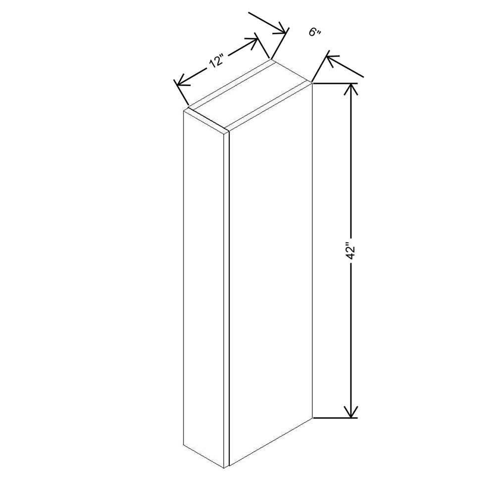 CNC Concord Newport White 06" W X 42" H Wall Spice Cabinet