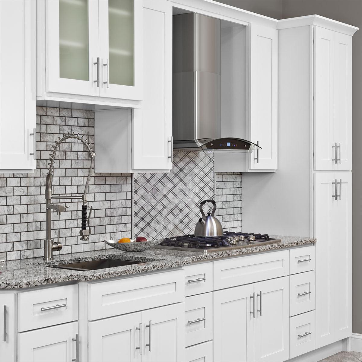 Wall End Kitchen Cabinet WEC1242 Alpina White LessCare 12 in. width 42 in. height 12 in. depth