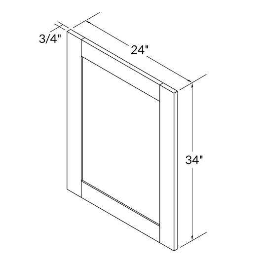 Base decorative door BDD24 Milan Slate 22 1/2 in. width 28 5/8 in. height 3/4 in. depth