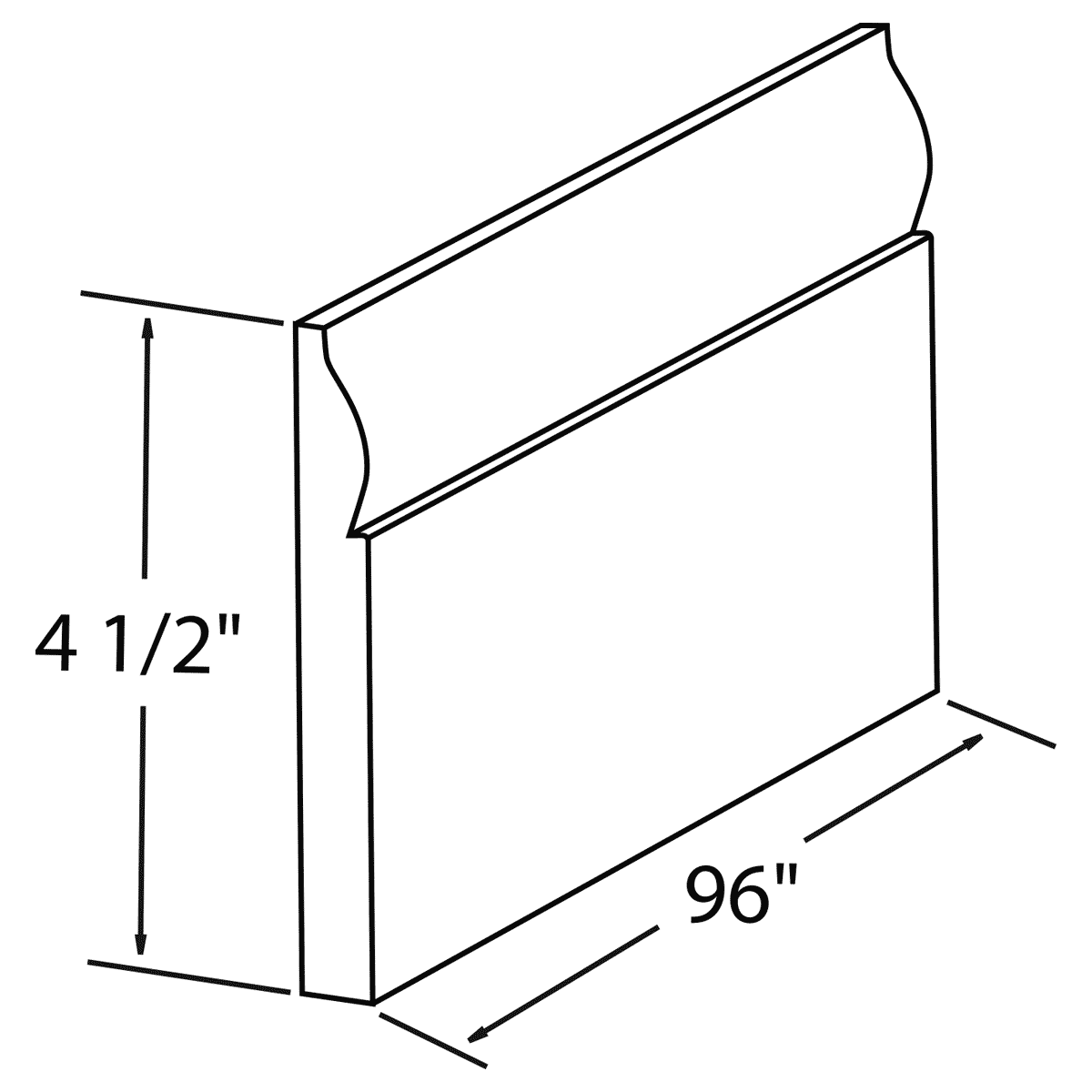 Base Board Molding BM8 Milan Pearl LessCare 4.5 in. height 96 in. depth