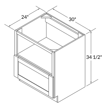 30"W x 34 1/2"H x 24"D Base Microwave cabinet - Milan Pearl