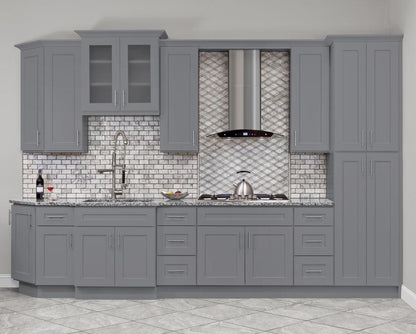 Mullion Door Wall Kitchen Cabinet WMD3036 Colonial Gray LessCare 30 in. width 36 in. height 12 in. depth