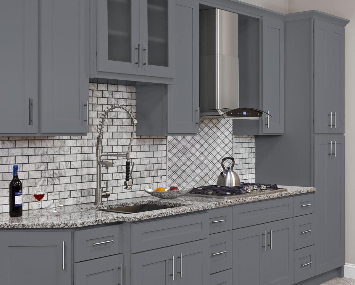 Square Corner Wall Blind Reversible Kitchen Cabinet SC3036 Colonial Gray LessCare 30 in. width 36 in. height 12 in. depth