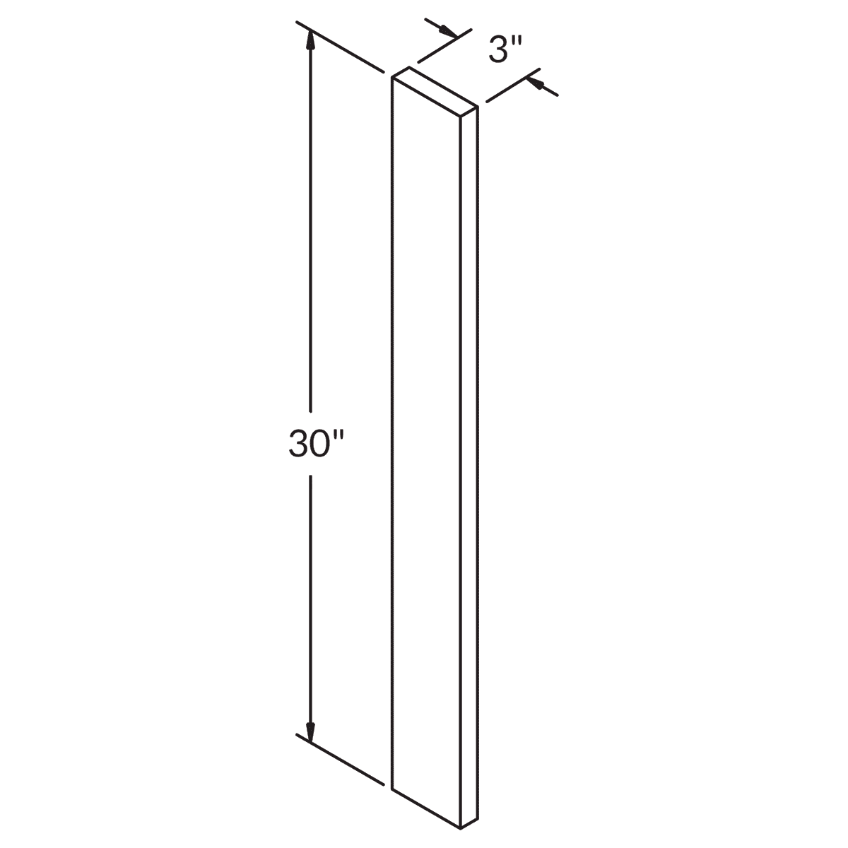 Straight Filler F330 Colonial Gray LessCare 3 in. width 30 in. height