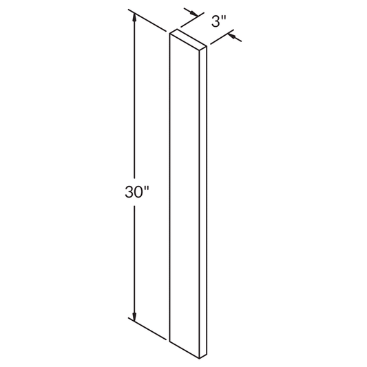 Straight Filler F330 Milan Pearl LessCare 3 in. width 30 in. height