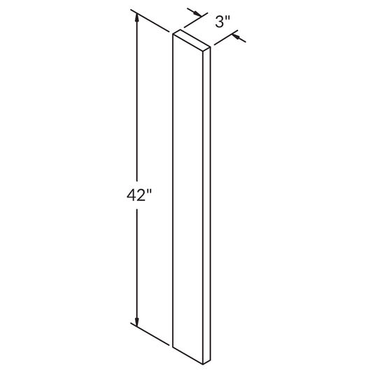 Straight Filler F342 Milan Pearl LessCare 3 in. width 42 in. height