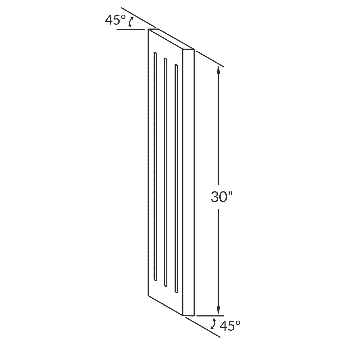 Angle Fluted Filler F530A45 Newport LessCare 3 in. width 30 in. height