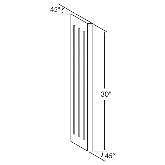 Angle Fluted Filler F530A45 Shaker Toffee LessCare 3 in. width 30 in. height