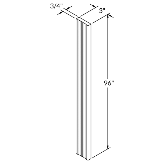 Straight Fluted Filler FF396 Colonial Gray LessCare 3 in. width 96 in. height 0.75 in. depth