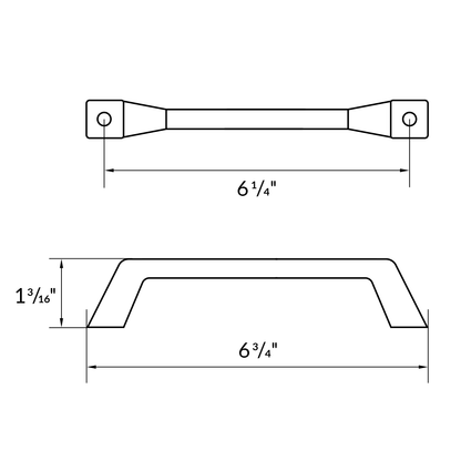 6 1/3 in Brushed Nickel Pull Handle H1208-160BN